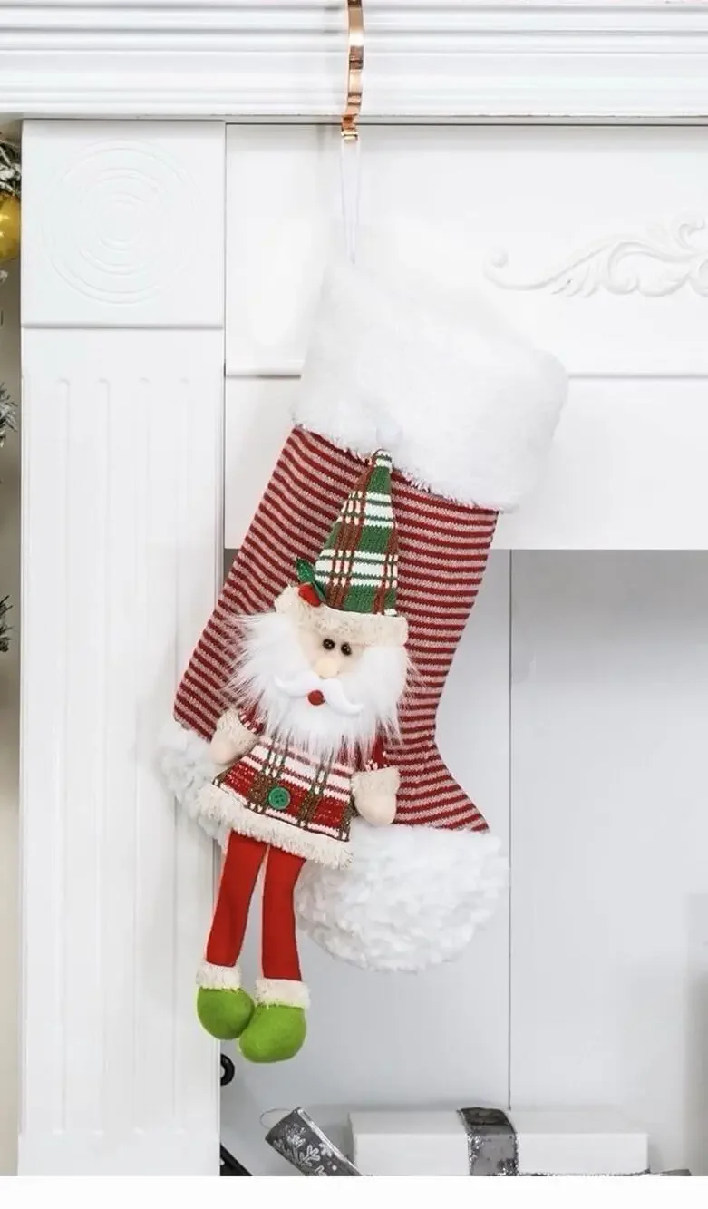 Beyond Your Thoughts New Red Embroidery Christmas Stockings Santa